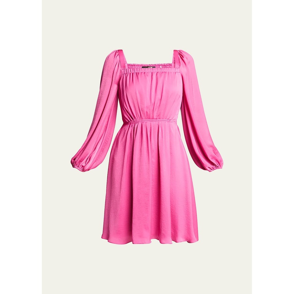 Kobi Halperin Stavy Blouson Sleeve Dress Medium Magenta Pink Flowy Wedding Guest